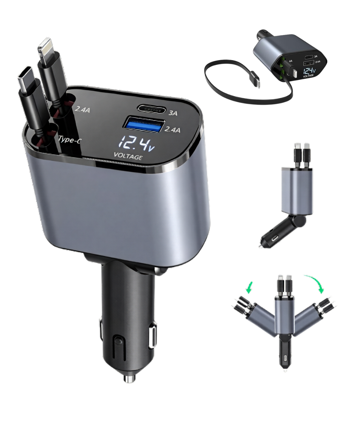 4-in-1 Retractable Super Fast Charging