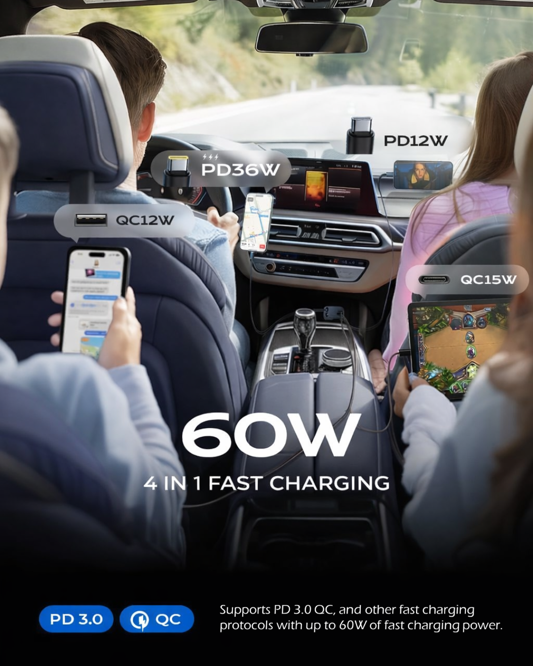 4-in-1 Retractable Super Fast Charging
